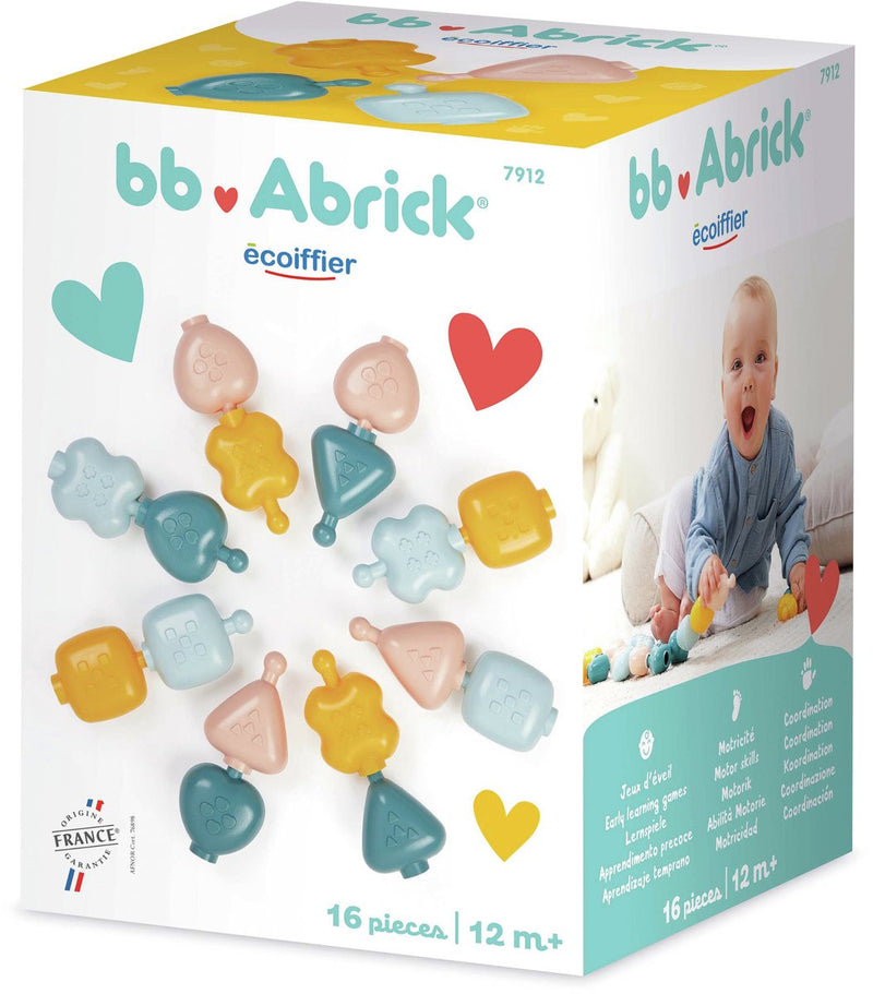 Afbeelding laden in galerijviewer, Abrick ecoiffier bb motoriekkralen bouwspeelset - 16dlg.