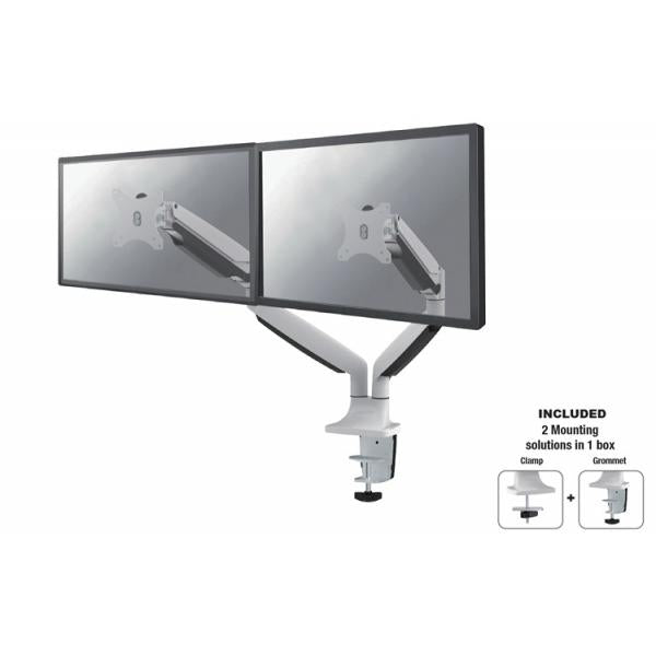 Load image into Gallery viewer, Neomounts nm-d750dwhite tv monitor full motion dual desk gas-spring mount, 2x