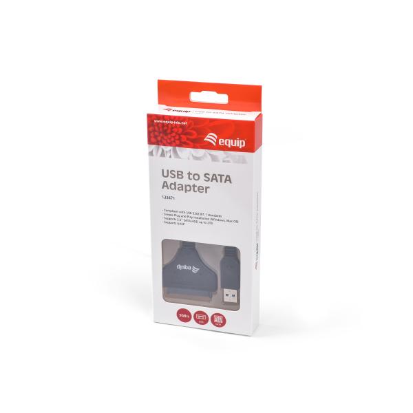 Load image into Gallery viewer, Equip 133471 usb3.0 to sata adapter, male male, 0.5 m, black