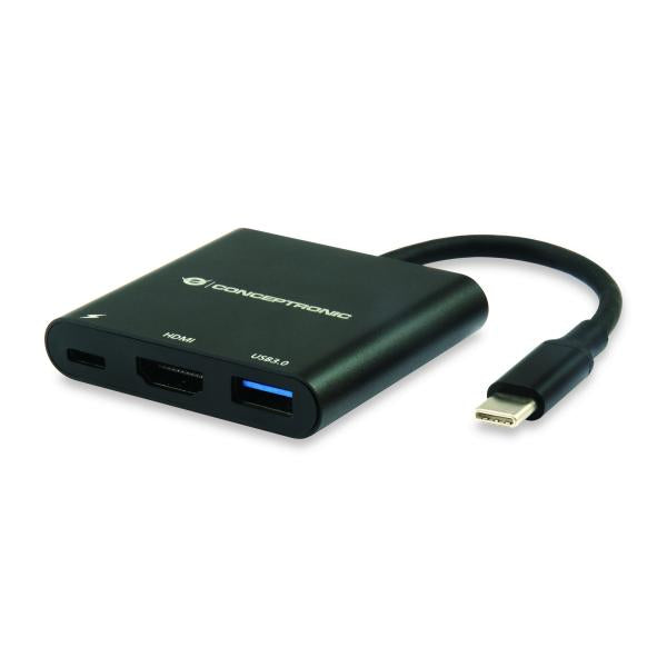 Load image into Gallery viewer, Conceptronic donn01b donn usb-c to hdmi adapter, usb 3.2 gen 1 (3.1 gen 1) type-a c, hdmi, black