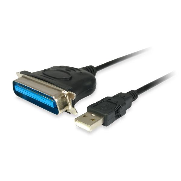 Load image into Gallery viewer, Equip 133383 usb to parallel adapter cable, usb 2.0 -> ieee1284, male male, black