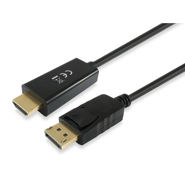 Load image into Gallery viewer, Equip 119390 displayport to hdmi cable, displayport -> hdmi, male male, straight, 2m, black