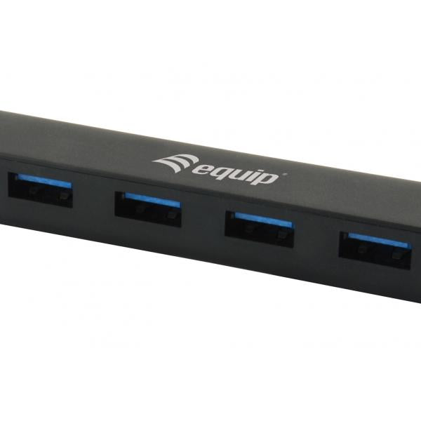 Load image into Gallery viewer, Equip 128954 4-port usb hub, usb 3.2 gen 1 type-c -> usb 3.2 gen 1 type-a, 5000 mbit s, black