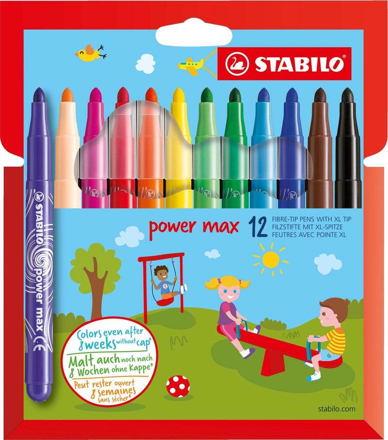 Afbeelding laden in galerijviewer, Stabilo power max viltstiften - 12dlg.