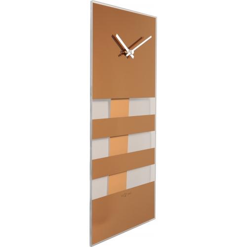 Load image into Gallery viewer, Nextime klok 2855co bold stripes, 38x19 cm, wall, copper