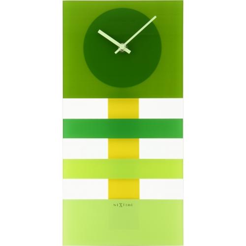 Load image into Gallery viewer, Nextime klok 2855gn bold stripes, 19 x 38 cm, wall, green