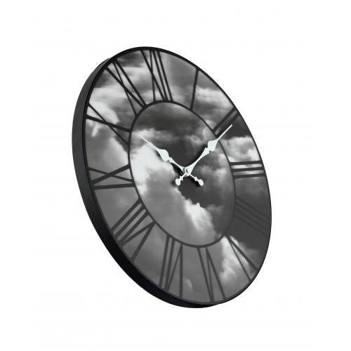 Load image into Gallery viewer, Nextime klok 3037 clouds, ø39 cm, wall, black