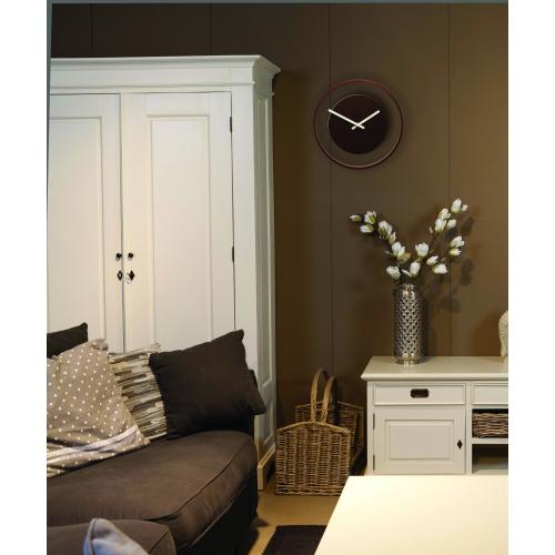 Load image into Gallery viewer, Nextime klok 3046br wood loop, ø30 cm, wall, dark wood