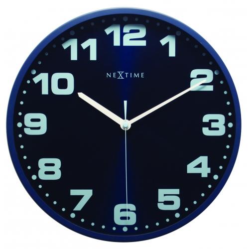 Load image into Gallery viewer, Nextime klok 3053bl dash blue, ø 35 cm, wall, blue