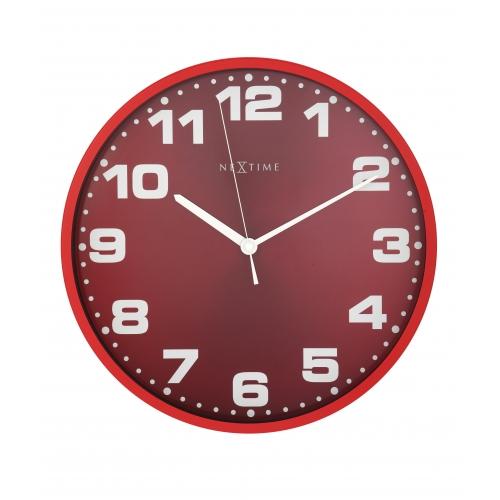 Load image into Gallery viewer, Nextime klok 3053ro dash red, ø35 cm, wall, red silver