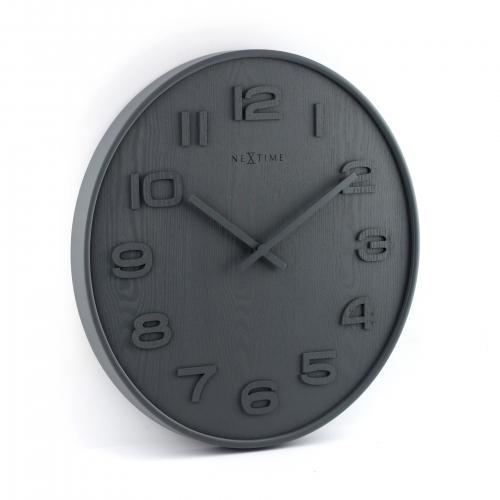 Load image into Gallery viewer, Nextime klok 3096gs wood wood medium, ø35.5 cm, wall, gray