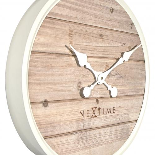 Load image into Gallery viewer, Nextime klok 3134wi plank, ø50 cm, wall, white