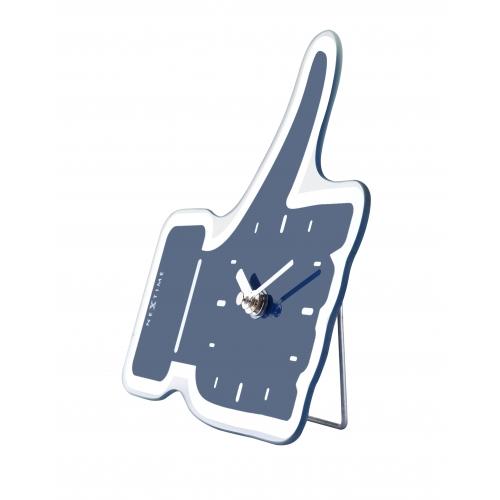 Load image into Gallery viewer, Nextime klok 5185bl mini thumbs up, 20.5x21, wall, blue silver
