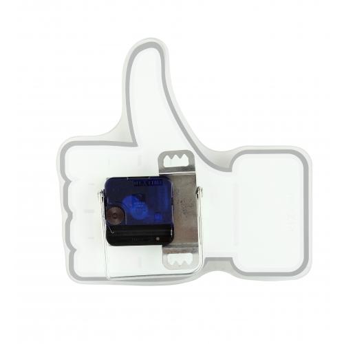 Load image into Gallery viewer, Nextime klok 5185wi mini thumbs up, 20.5x21 cm, wall, white silver