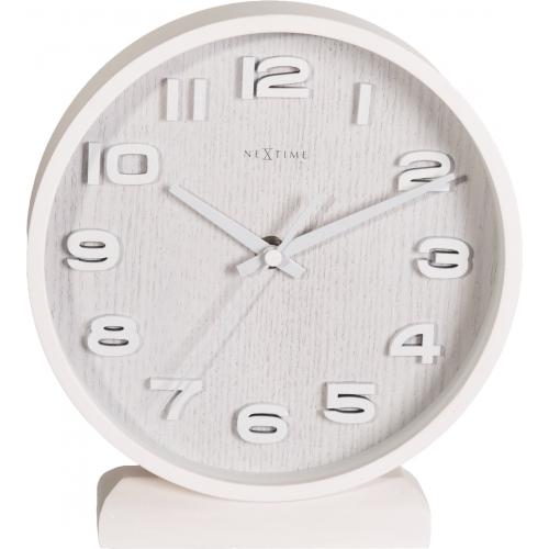 Load image into Gallery viewer, Nextime klok 5192wi wood wood small 22x20 cm, wall, white