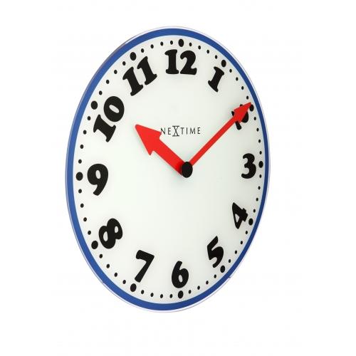 Load image into Gallery viewer, Nextime klok 8151 boy, ø43 cm, wall, white blue black red
