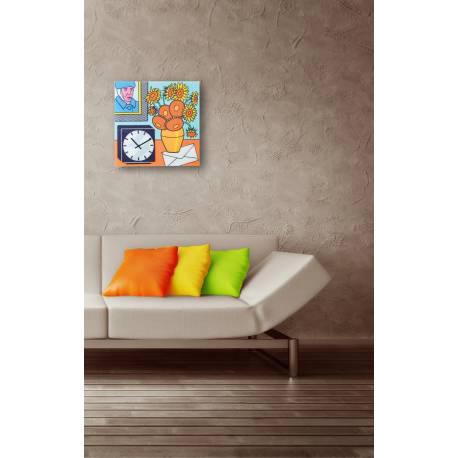 Load image into Gallery viewer, Nextime klok 8170 go van go, 43x43 cm, wall, multi-color