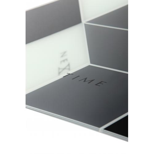 Load image into Gallery viewer, Nextime klok 8171 cubic, 43.5x37 cm, wall, black white gray