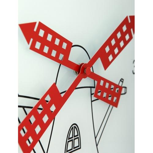 Load image into Gallery viewer, Nextime klok 8807 windmil, ø30 cm, wall, white black red