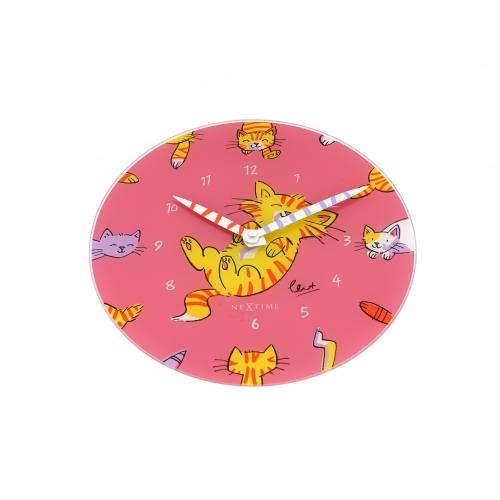 Load image into Gallery viewer, Nextime klok 8810 tickle my tummy, ø30 cm, wall, pink multi-color
