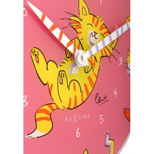 Load image into Gallery viewer, Nextime klok 8810 tickle my tummy, ø30 cm, wall, pink multi-color