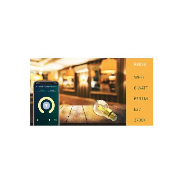 Load image into Gallery viewer, Woox r9078 smart dimmable filament led bulb, e27, 6w, 650lm, wifi, amazon google, app