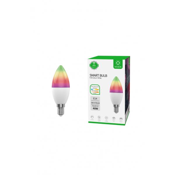 Load image into Gallery viewer, Woox r9075 smart rgb led bulb, wifi, e14, cct, google assistant amazon alexa