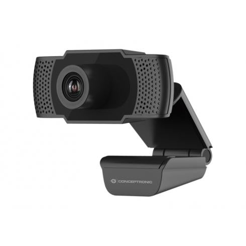 Load image into Gallery viewer, Conceptronic amdis01b full hd webcam with microphone, usb, 2 mp, 1920 x 1080p 30 fps, h.264, 90°