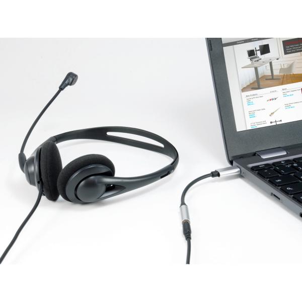 Load image into Gallery viewer, Equip 133474 usb-c to 3.5mm audio dac adapter, usb-c, 3.5 mm, male female, 0.15 m, black, silver
