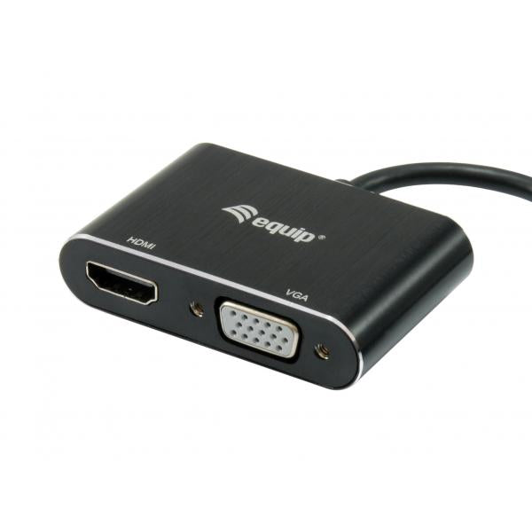 Load image into Gallery viewer, Equip 133386 usb to hdmi vga adapter, usb 3.2 gen 1 type-a, hdmi output, 1920 x 1080 pixels