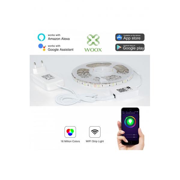 Load image into Gallery viewer, Woox r5093 smart led strip, 5m, 1000lm, full colour rgb + warm white 1000
