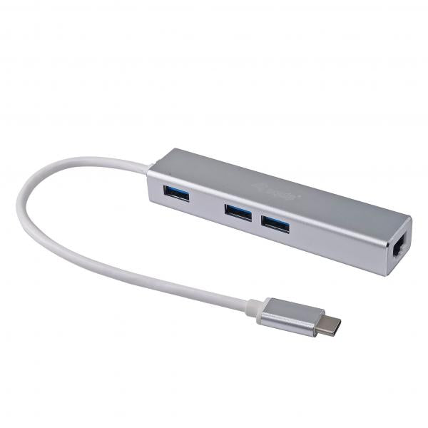 Load image into Gallery viewer, Equip 133481 usb-c to 3-port usb 3.0 hub with gigabit adapter
