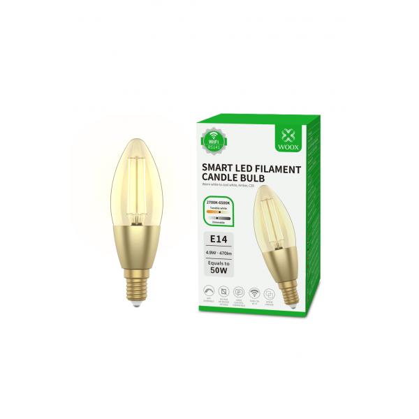 Load image into Gallery viewer, Woox r5141 smart candle c37 filament led bulb, wi-fi, e14, 4.9w, 470 lm, warm white 2700k