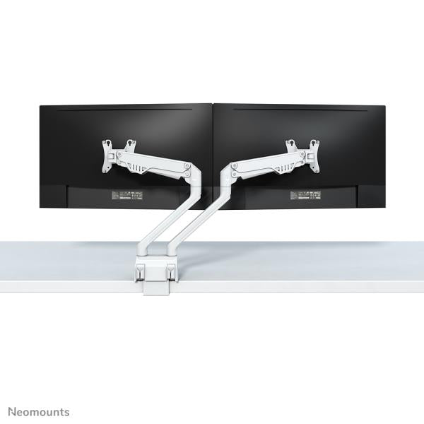 Laden Sie das Bild in Galerie -Viewer, Neomounts neomounts fpma-d750dwhite2flat screen desk mount, clamp grommet, dual-mount, 10 32 inch