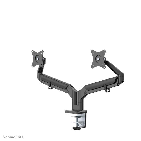 Load image into Gallery viewer, Neomounts ds70-810bl2 desk mount ultra flat, clamp grommet, dual-mount, 17 - 32 inch