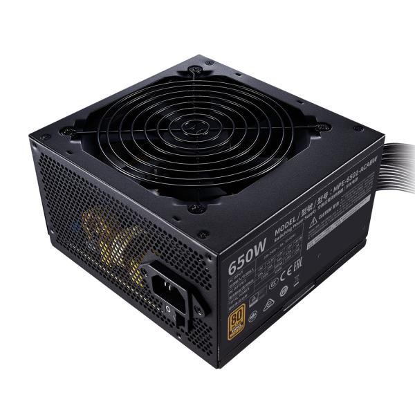 Load image into Gallery viewer, Cooler master mpe-6501-acabw-beu mwe 650 bronze v2, atx, 650 w, dc-to-dc + llc, 88%, 120mm, black