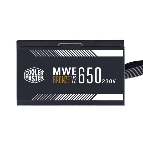 Load image into Gallery viewer, Cooler master mpe-6501-acabw-beu mwe 650 bronze v2, atx, 650 w, dc-to-dc + llc, 88%, 120mm, black