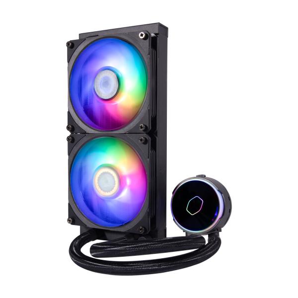 Load image into Gallery viewer, Cooler master mly-d24m-a23pz-r1 pl240 flux, 240mm radiator, 120mm x2, 0-2300 rpm ± 10%, rgb led