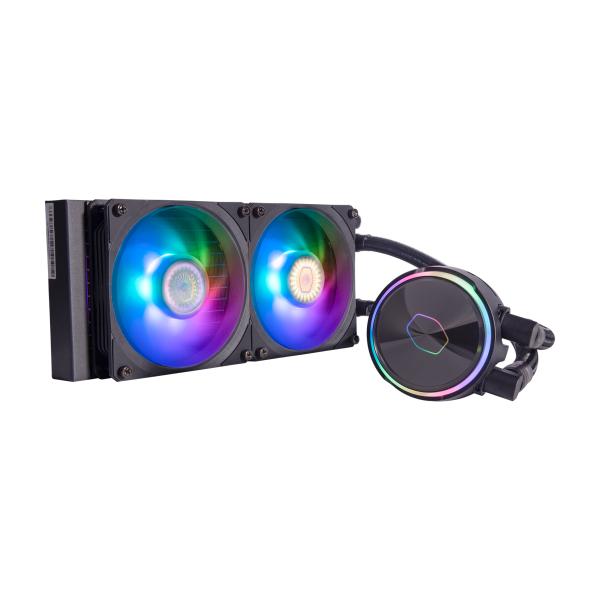 Load image into Gallery viewer, Cooler master mly-d24m-a23pz-r1 pl240 flux, 240mm radiator, 120mm x2, 0-2300 rpm ± 10%, rgb led