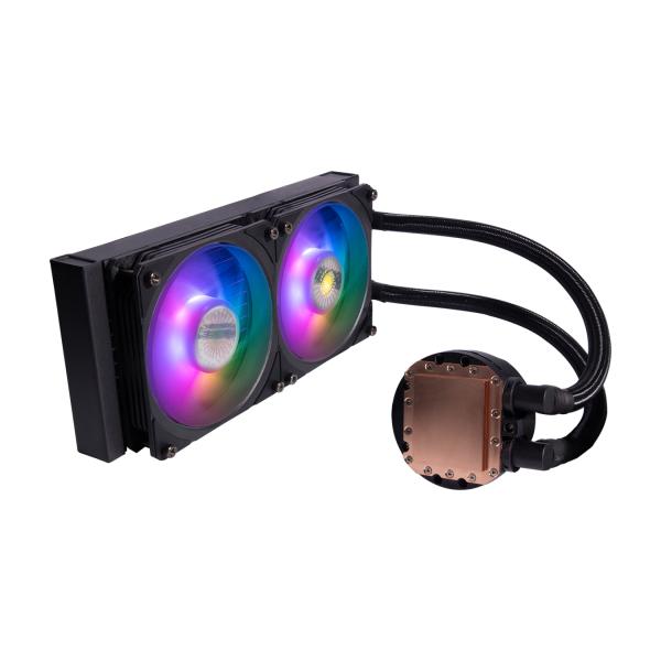 Load image into Gallery viewer, Cooler master mly-d24m-a23pz-r1 pl240 flux, 240mm radiator, 120mm x2, 0-2300 rpm ± 10%, rgb led