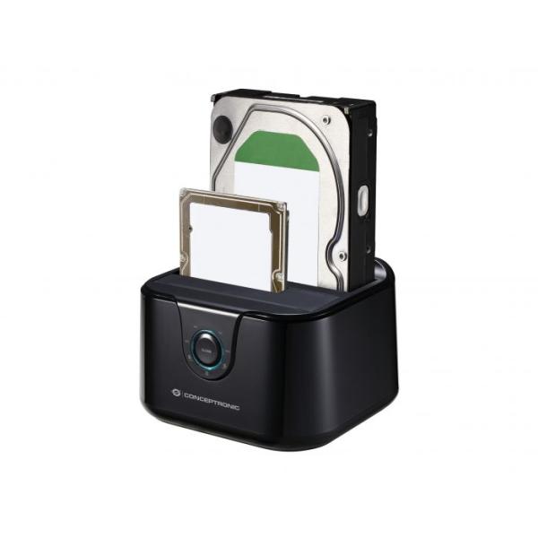Load image into Gallery viewer, Conceptronic donn12b donn12b dual bay 2.5inch 3.5inch sata hard drive dock usb 3.0