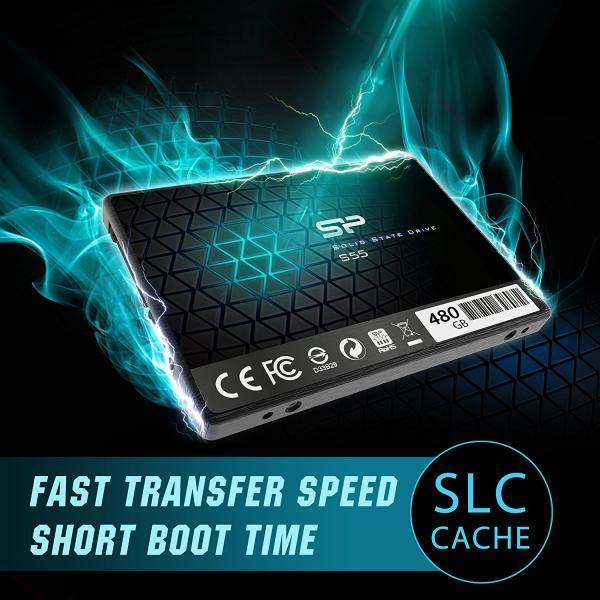 Load image into Gallery viewer, Silicon power sp480gbss3s55s25 slim s55 ssd, 480 gb, 2.5 , sata3, 6 gbit s, slc, 560 500 mb s, blue
