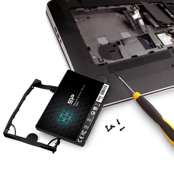Load image into Gallery viewer, Silicon power sp480gbss3s55s25 slim s55 ssd, 480 gb, 2.5 , sata3, 6 gbit s, slc, 560 500 mb s, blue