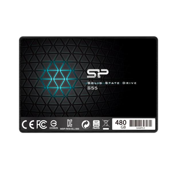 Load image into Gallery viewer, Silicon power sp480gbss3s55s25 slim s55 ssd, 480 gb, 2.5 , sata3, 6 gbit s, slc, 560 500 mb s, blue