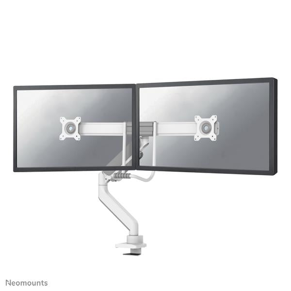 Load image into Gallery viewer, Neomounts ds75-450wh2 full-motion screen desk mount, 2 screens, topfix clamp grommet