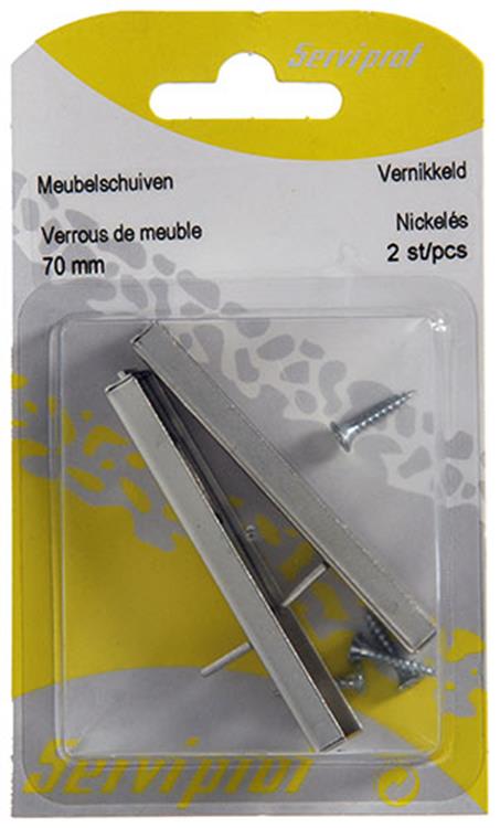 Chargez l'image dans la visionneuse de la galerie, Mack 1013561 - 2 meubelschuiven vernikkeld a 70 - b 11,5 mm | 10 stuks