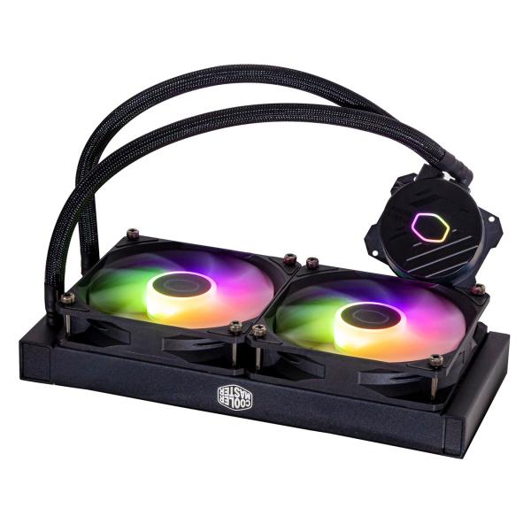 Load image into Gallery viewer, Cooler master mlw-d24m-a18pz-r1 masterliquid 240l core argb, 4-pin, 2x 120mm argb, 27.2 dba (max)