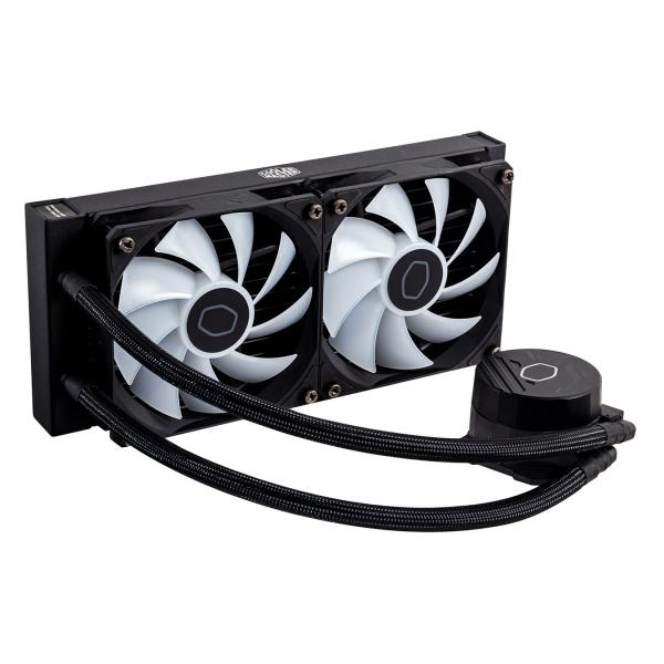 Load image into Gallery viewer, Cooler master mlw-d24m-a18pz-r1 masterliquid 240l core argb, 4-pin, 2x 120mm argb, 27.2 dba (max)