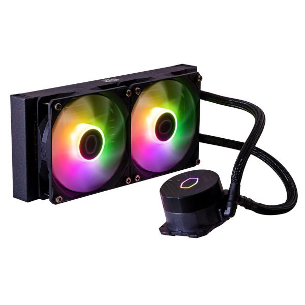 Load image into Gallery viewer, Cooler master mlw-d24m-a18pz-r1 masterliquid 240l core argb, 4-pin, 2x 120mm argb, 27.2 dba (max)