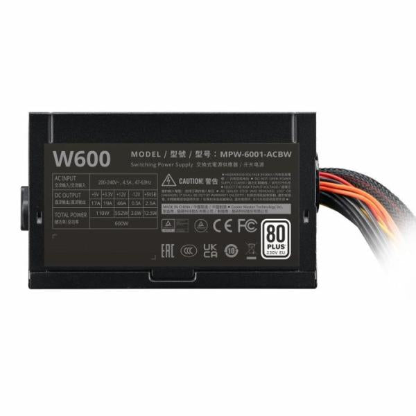 Load image into Gallery viewer, Cooler master mpw-6001-acbw-be1 elite nex white w600 230v, atx, 600w, 120mm, black